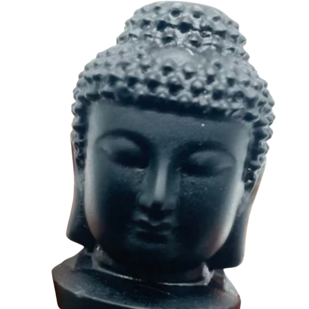 Black Buddha Head Sculpture